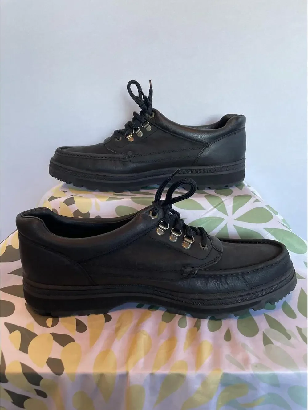LandRover Black Leather Oxford Shoes Black Lug Sole US ~11.5 Rugged Heritage